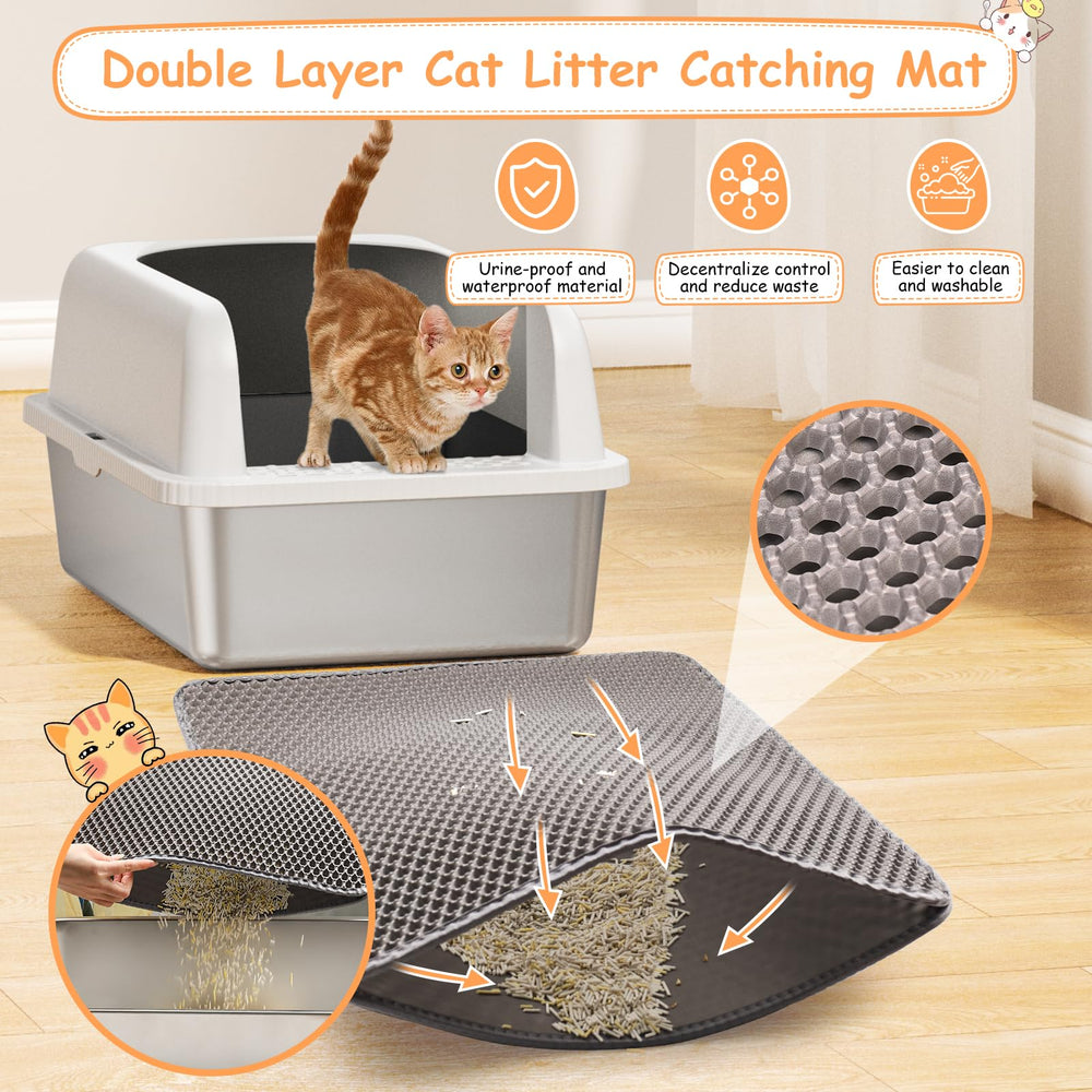 Boîte litière Refrze grand espace 60x40x30 cm pour chats.