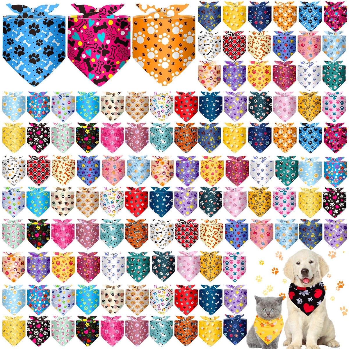 Bandana Reginary pour chien avec empreintes de pattes, parfait comme accessoire festif.