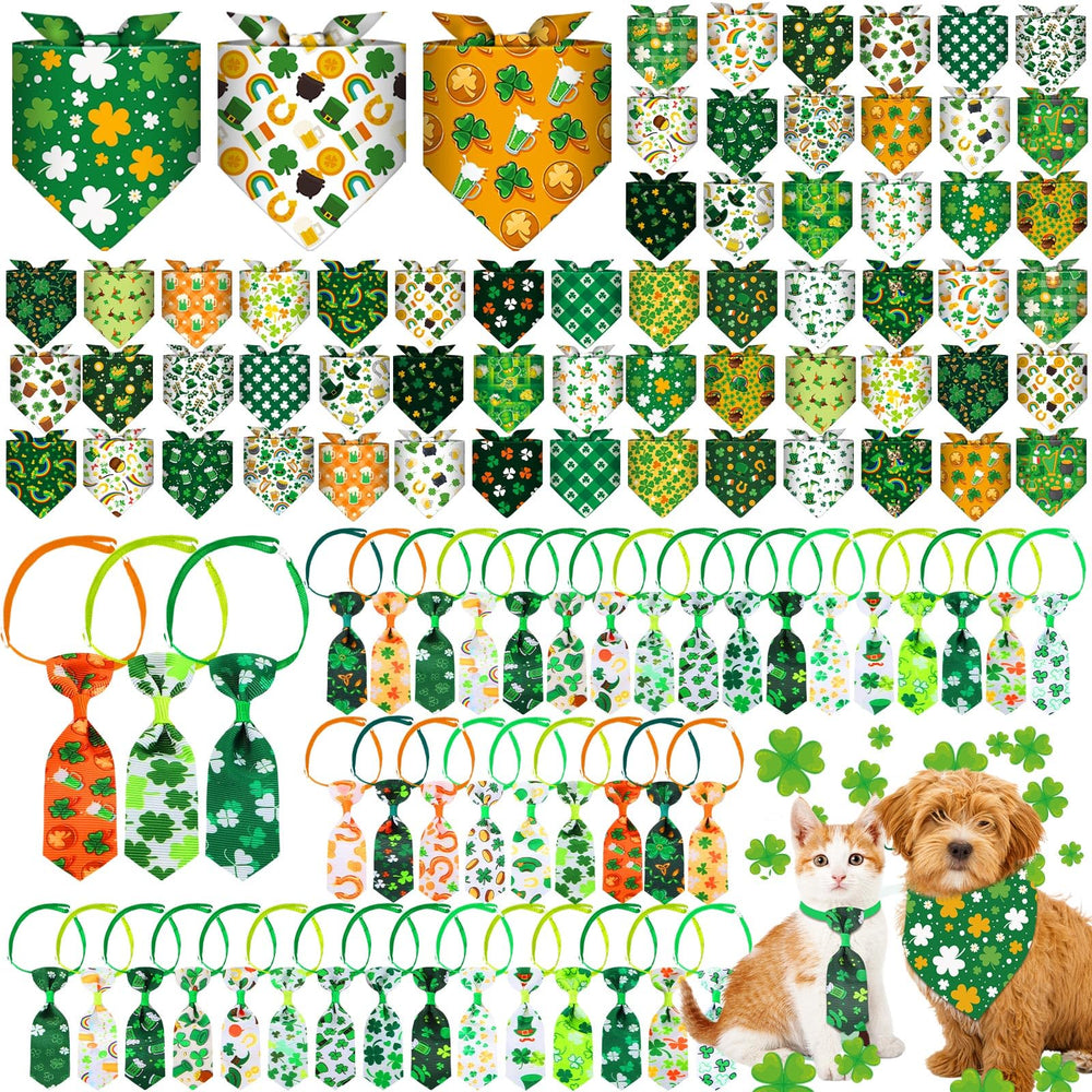 Bandanas Reginary Saint-Patrick pour chien, motifs variés pour des looks festifs.