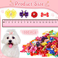Boucles Reginary en ruban et dentelle, fixation douce pour petits chiens.