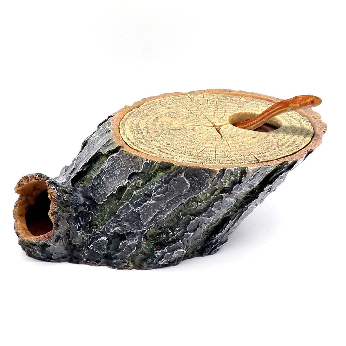 RelAQCC caverne-tronc-arbre, refuge sûr pour reptiles dans le terrarium.