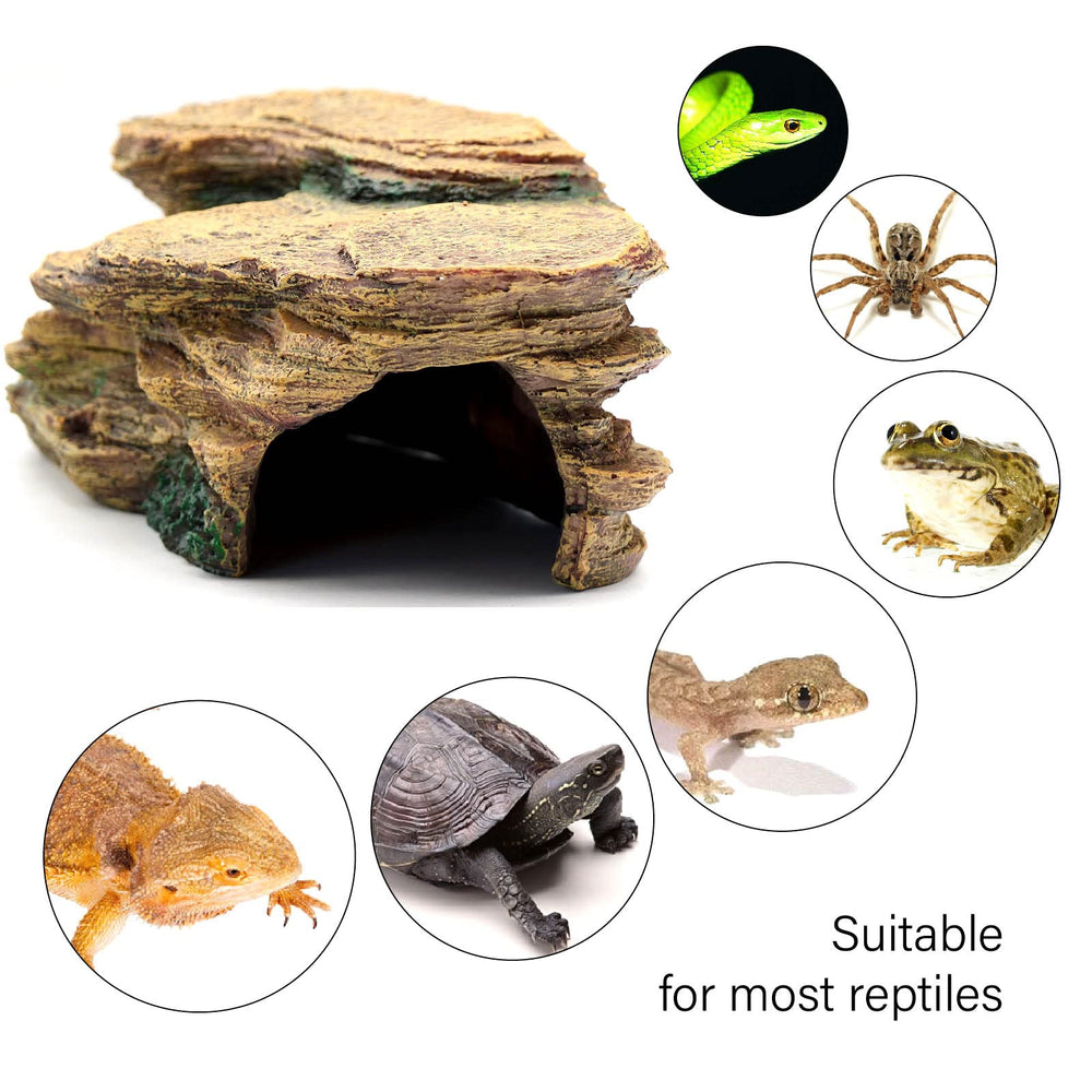 Relaqcc Matériau résine naturel, décor durable et sûr pour terrarium.