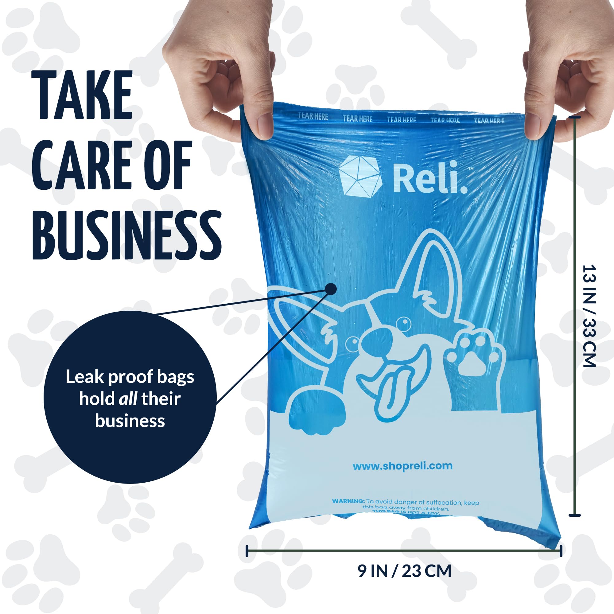 Sacs bleu Reli anti-fuite, nettoyage rapide après chaque balade.