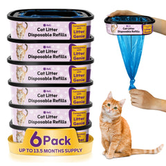 Reli sacs recharge pour litière chat, pack de six, pratique et durable