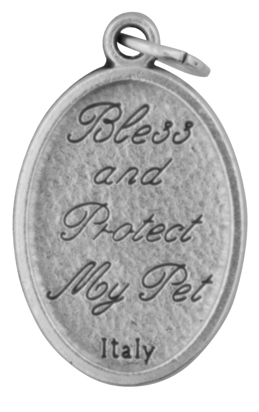 Religious Gifts médaille Saint François d’Assise argentée, gros plan sur la finition soignée