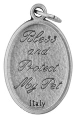 Religious Gifts médaille Saint François d’Assise argentée, gros plan sur la finition soignée