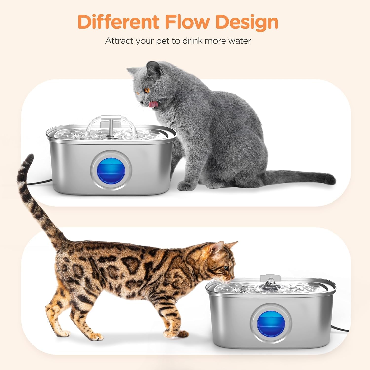 Pompe ultra silencieuse de la fontaine pour chat Rellaty
