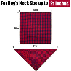 Remifa bandana chien Noël plaid bleu, style chic pour fêtes