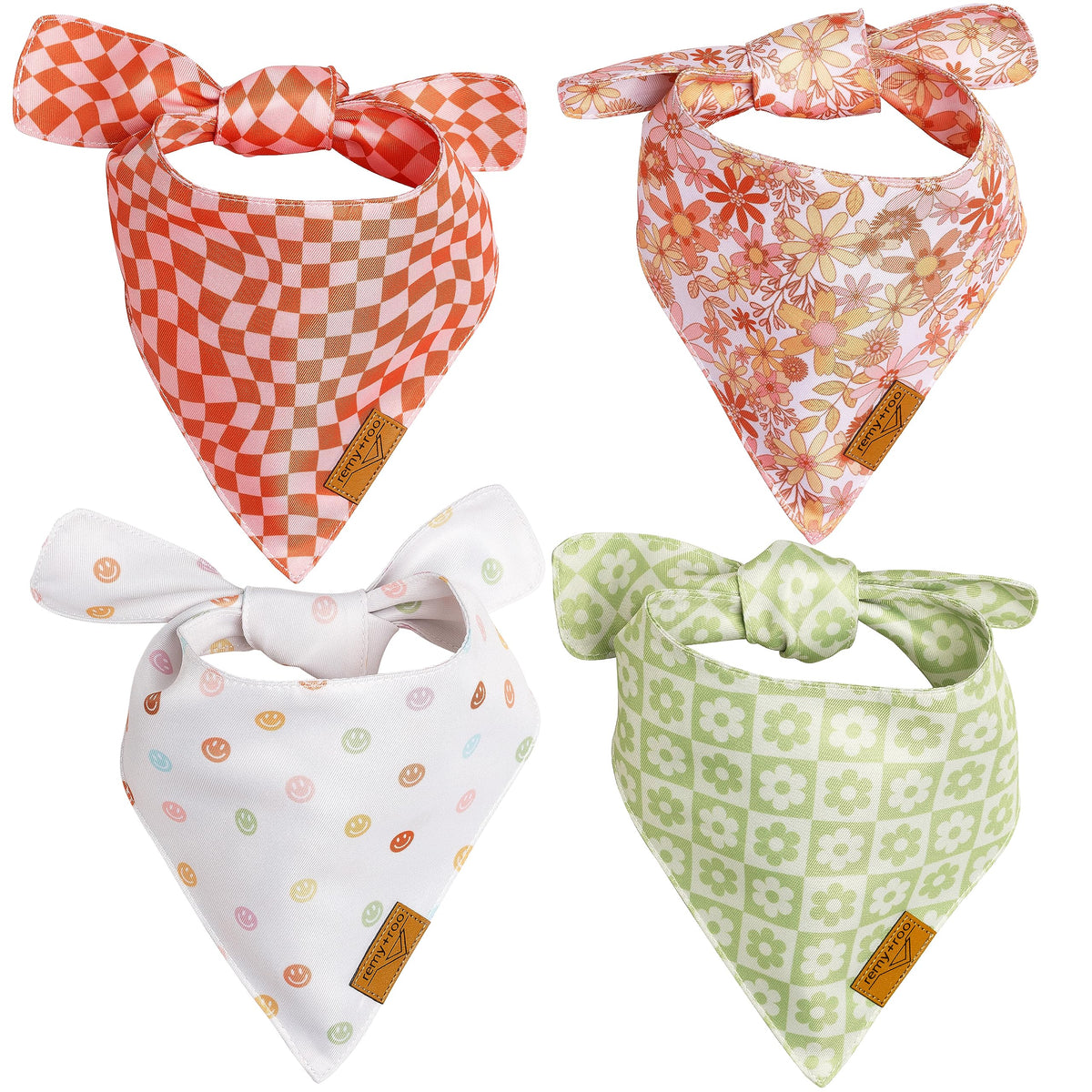 Remy+Roo bandanas daisy ensemble 4 pour des sorties quotidiennes stylées.