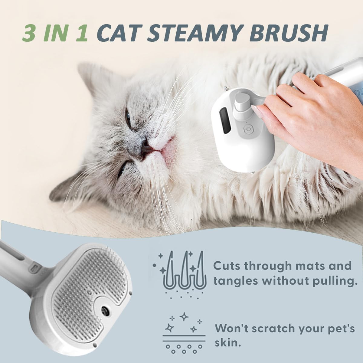 ReNu Dog Brush – démonstration du bouton nettoyage automatique pour un entretien rapide.