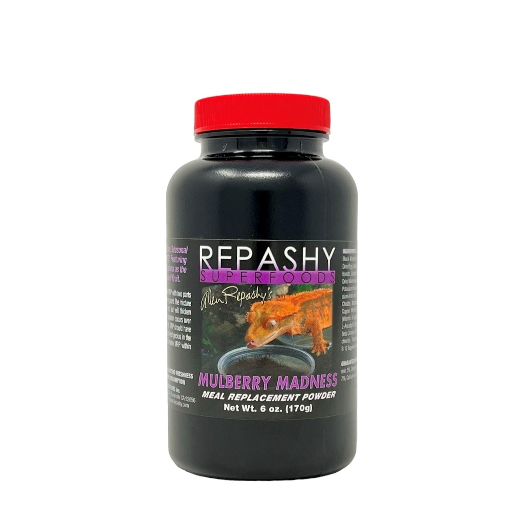 Repashy Folie du mûrier pour geckos à crête — flacon, alimentation protéinée et fruitée.