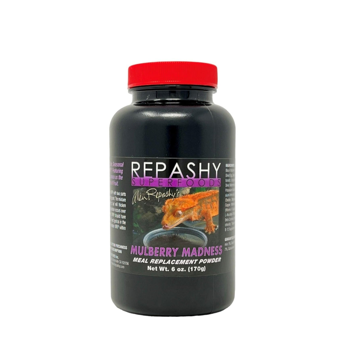 Repashy Folie du mûrier pour geckos à crête — flacon, alimentation protéinée et fruitée.