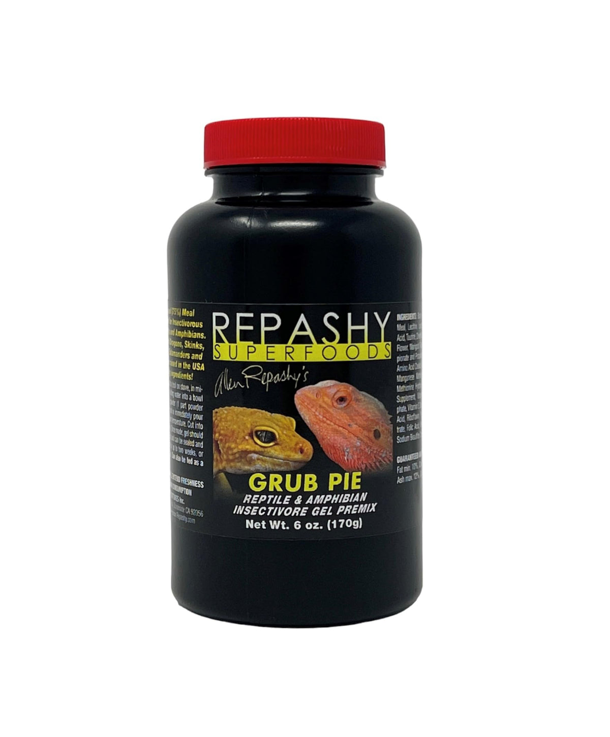 Repashy Pâté d'insectes dans un bocal, gel nourrissant pour reptiles insectivores.