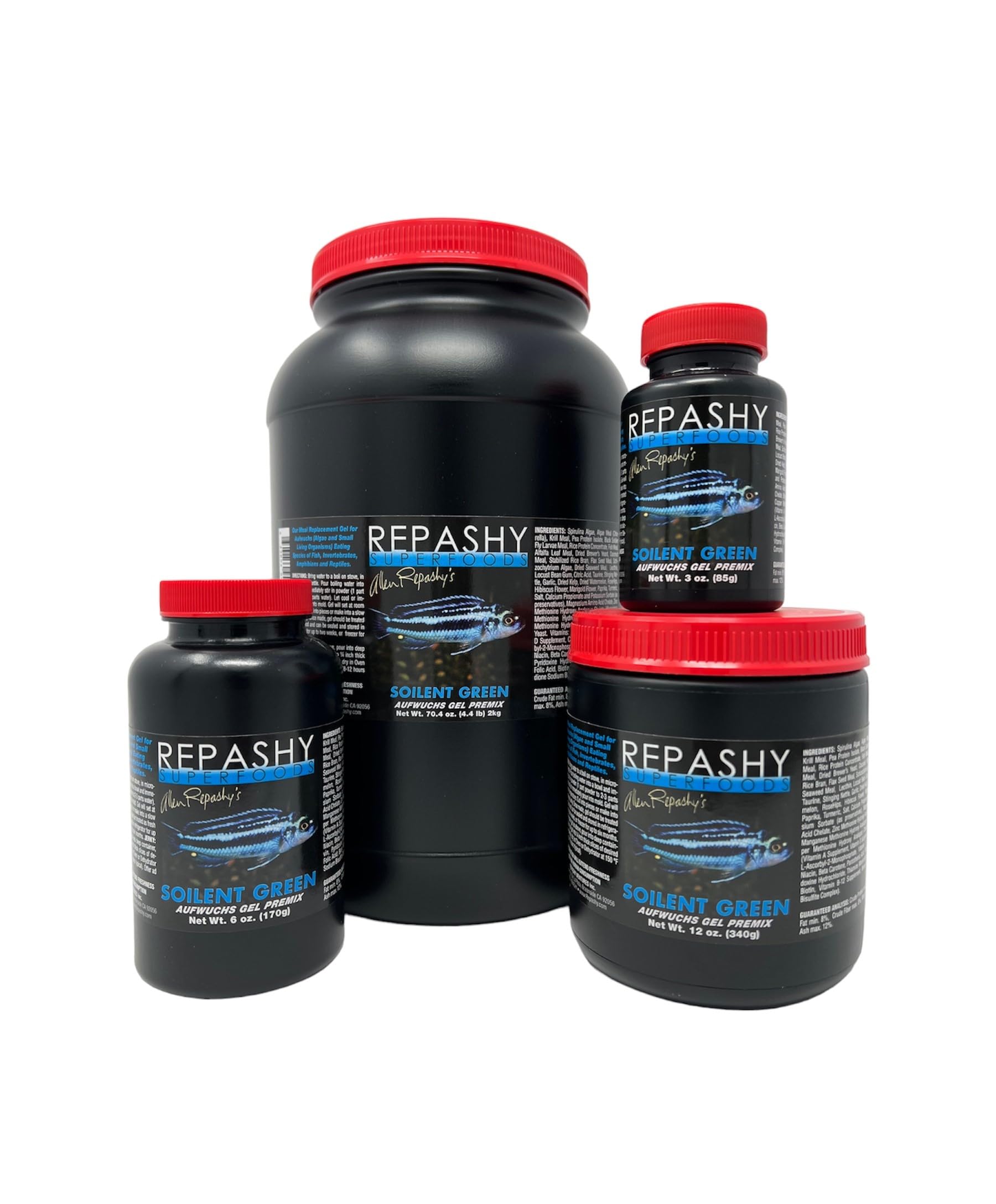 Repashy Soilent Green, texture gel, nourrissant les espèces algivores et leurs besoins.
