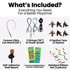 Repounce Forever Stick attache-plumes naturelles, stimulation sensorielle pour chat actif.