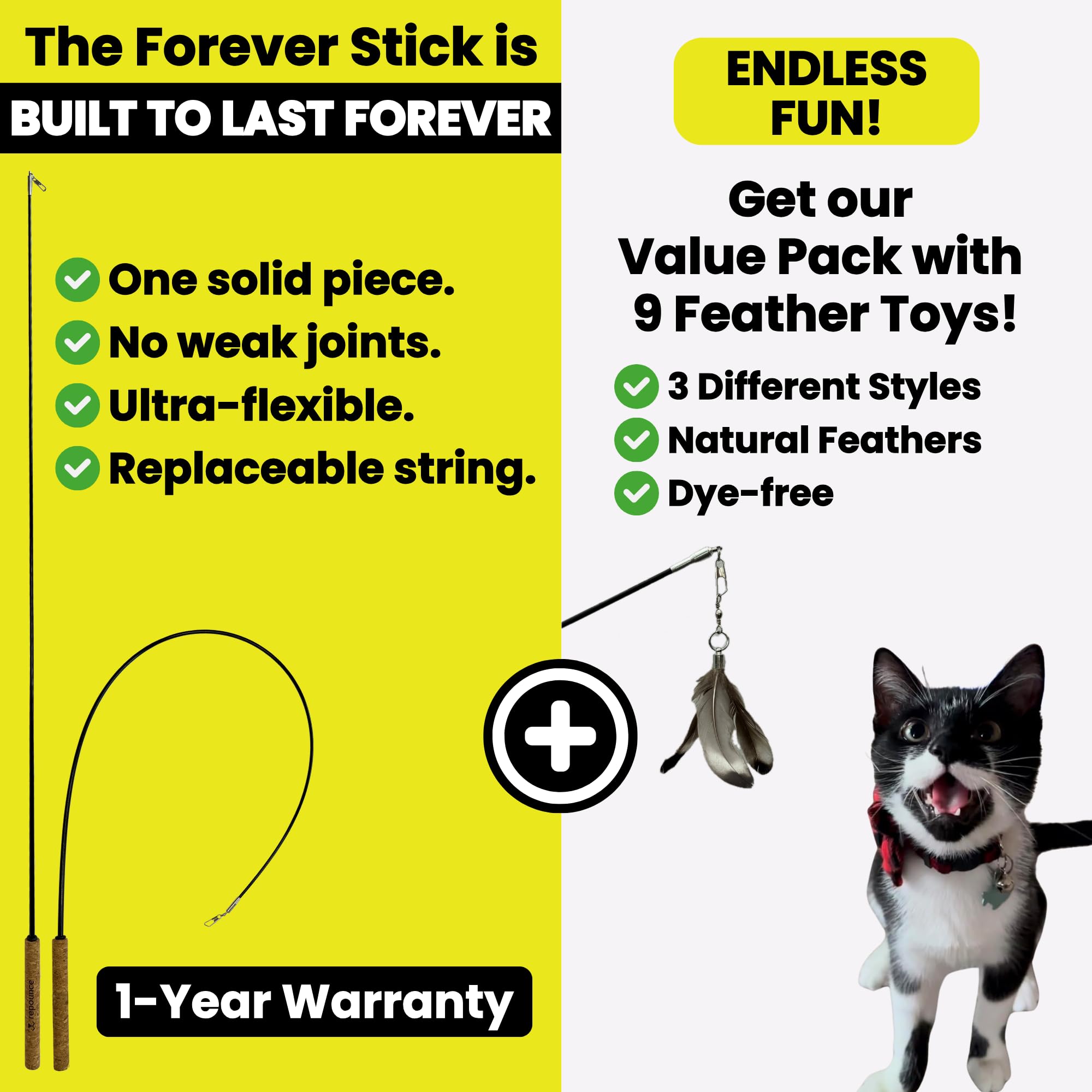 Support mural inclus pour Repounce Forever Stick, rangement propre.