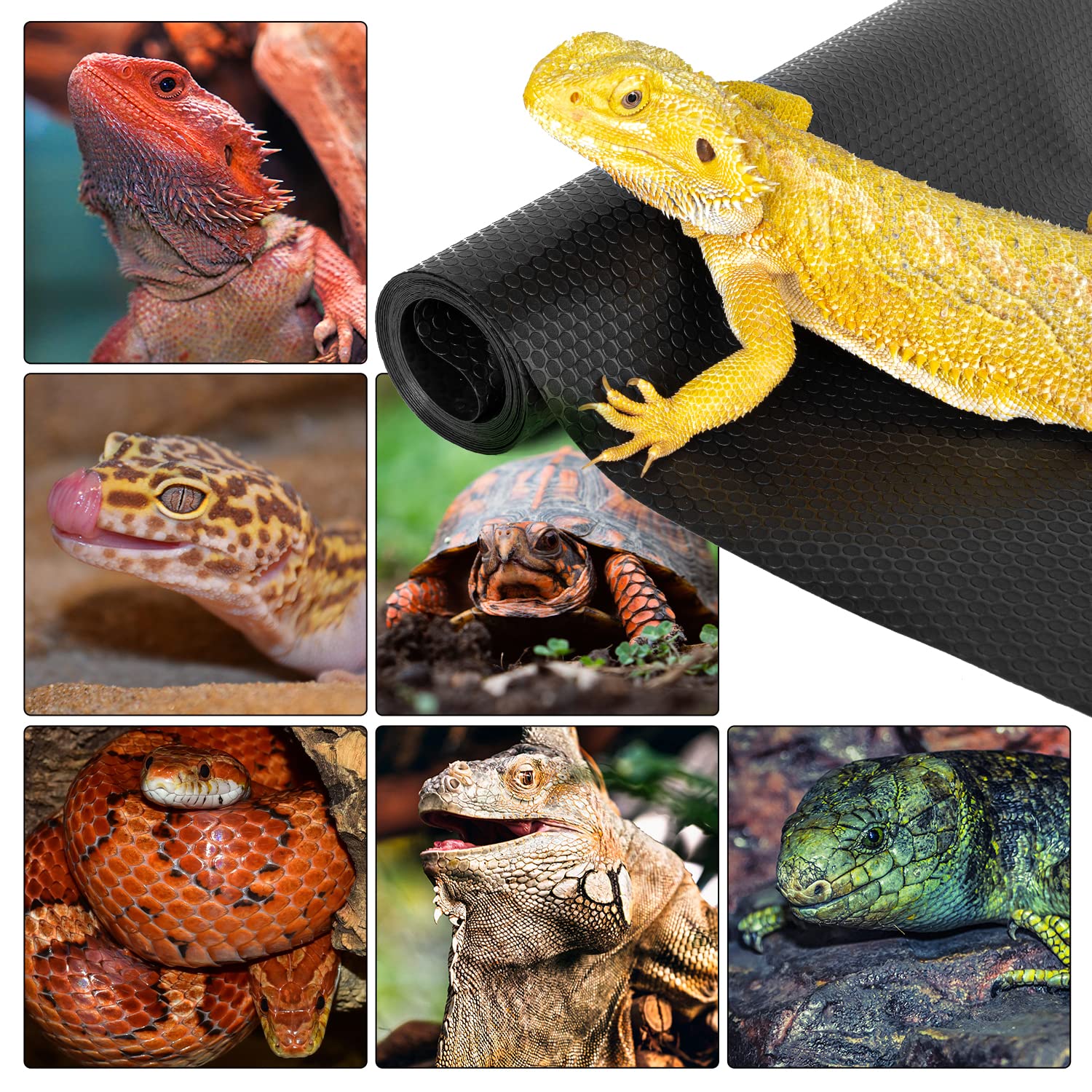 REPTI ZOO tapis substrat non absorbant, retient moins les déchets visibles.