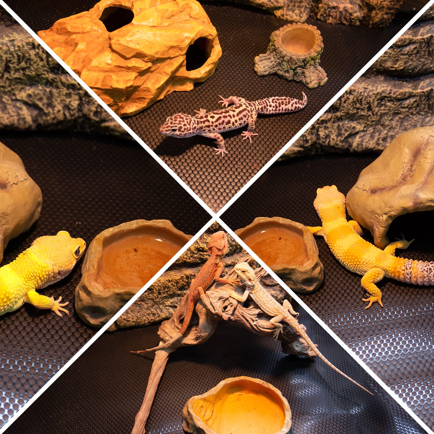 REPTI ZOO tapis réutilisable, réduction des remplacements fréquents dans le terrarium.