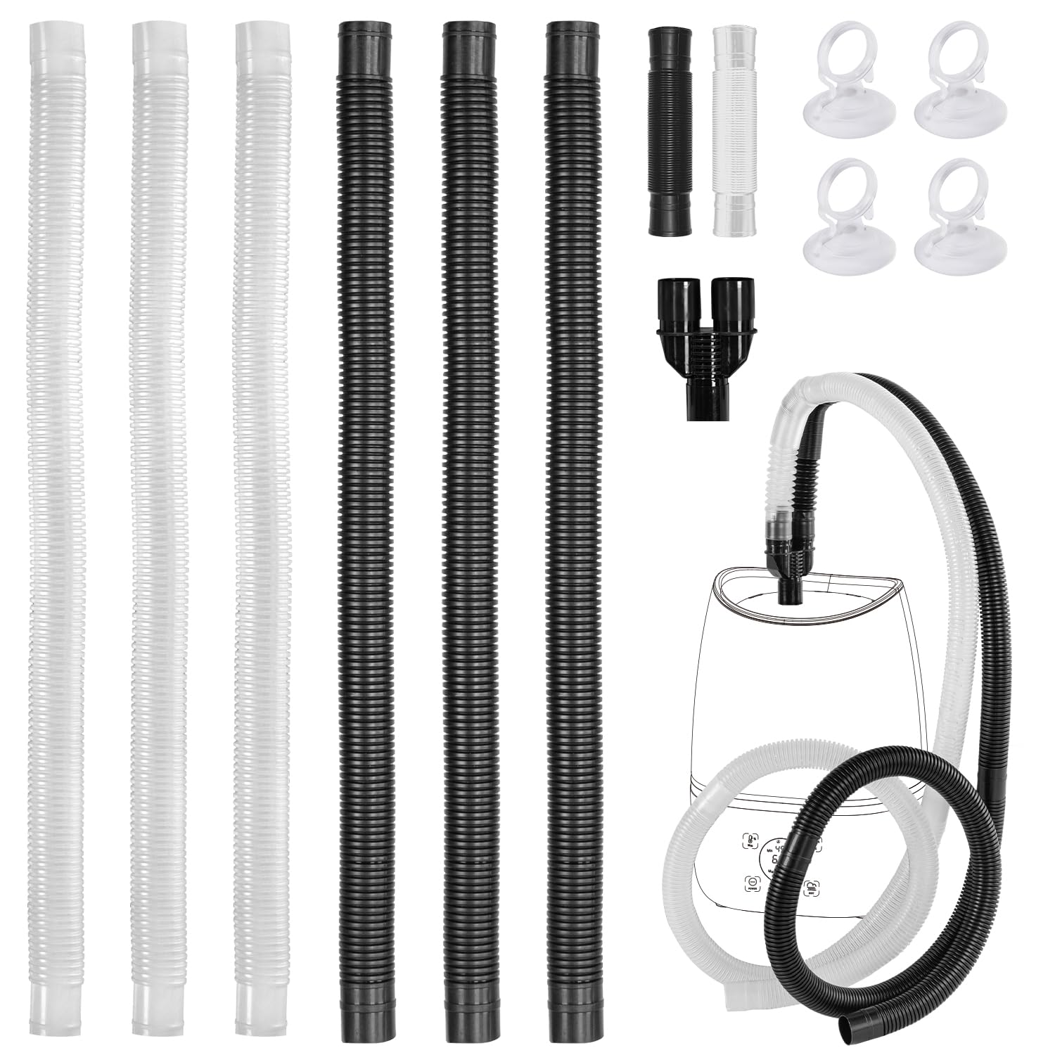 REPTI ZOO tube-extension brumisateur terrarium pour humidification efficace sur deux réservoirs.