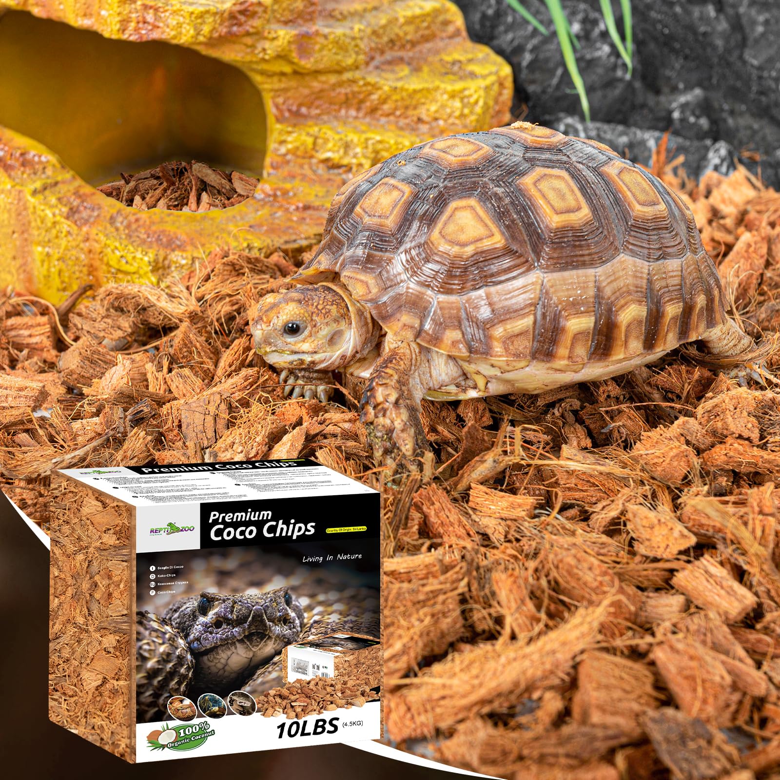 Substrat coco REPTI ZOO facile à étaler et entretenir.
