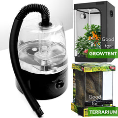 Brume ultrasonique silencieuse produite par le Brumisateur ReptiKing.