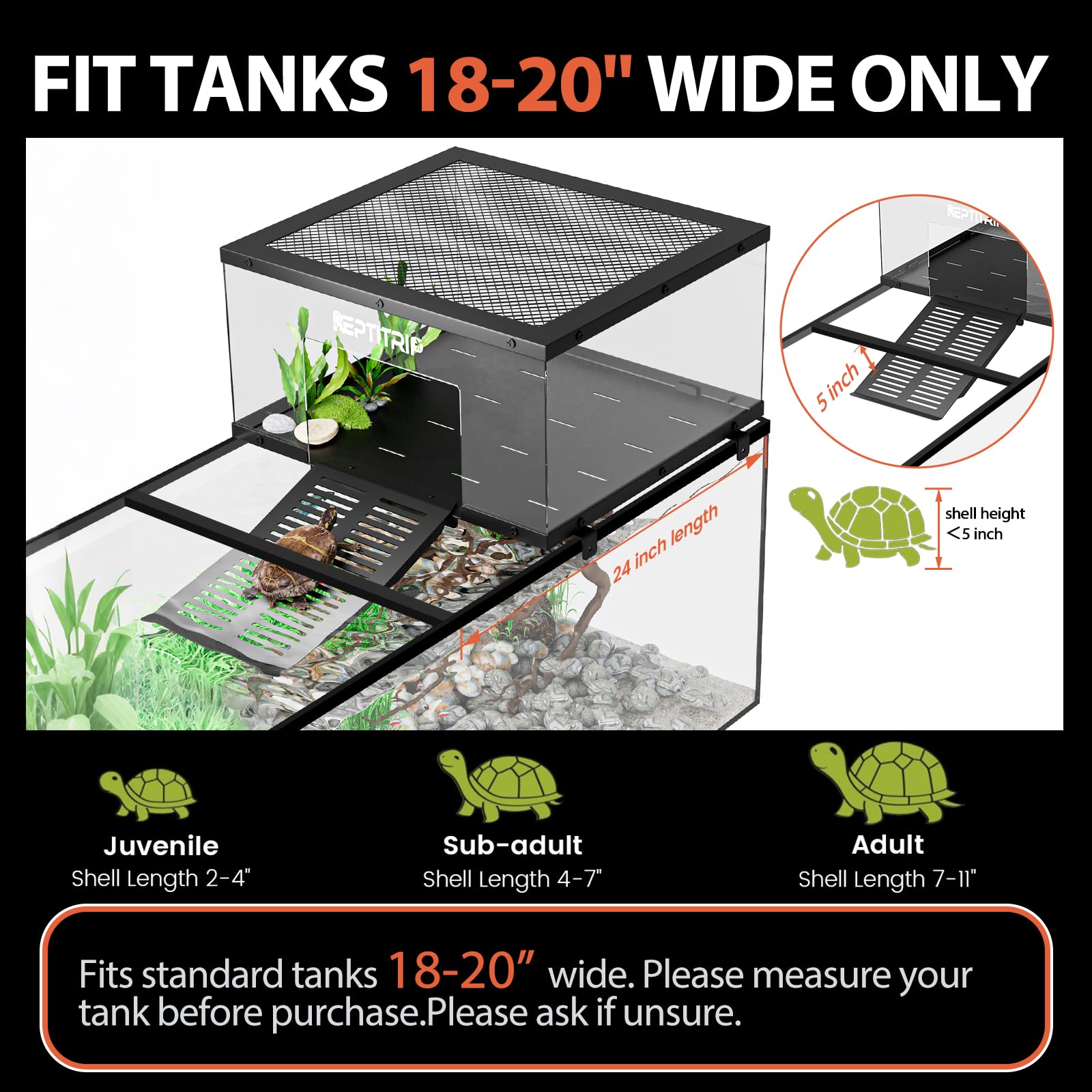 REPTITRIP Rampe tortue antidérapante en inox.
