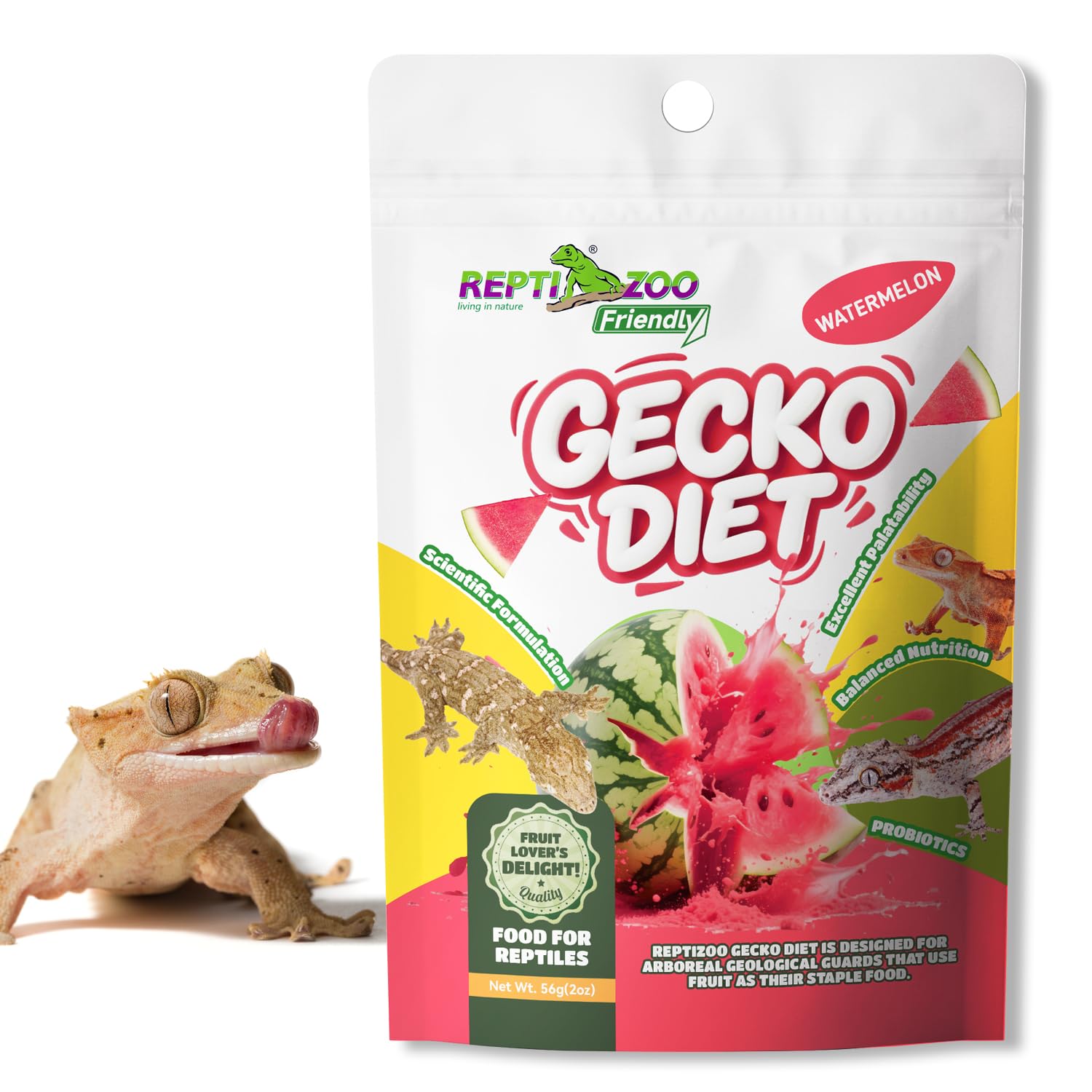 REPTIZOO FRIENDLY Gecko Food en présentation bol, pratique pour le repas quotidien des geckos.