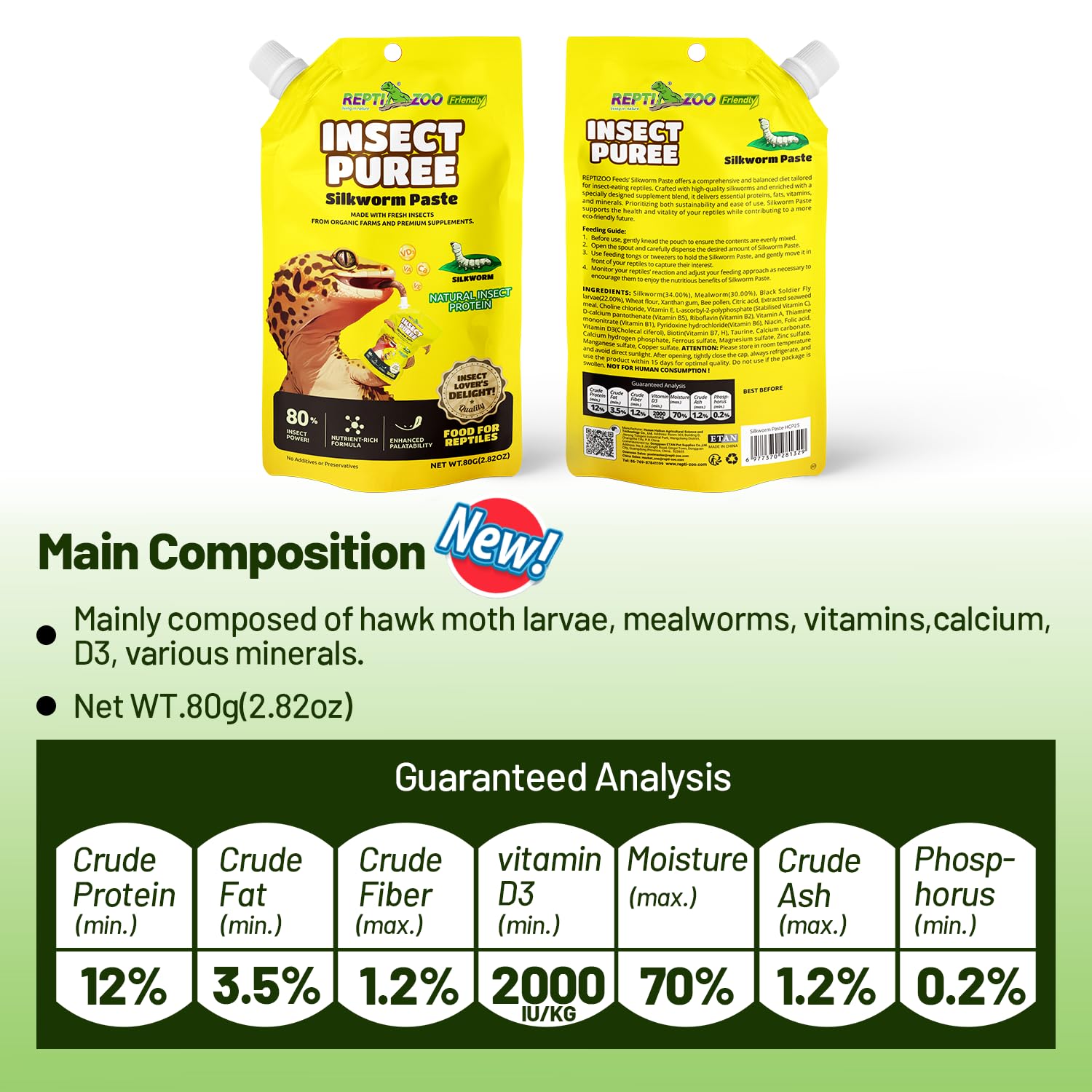 Mélange nutritif REPTIZOO FRIENDLY à base d'insectes variés pour alimentation mixte.