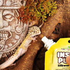 Purée REPTIZOO FRIENDLY enrichie vitamines et calcium, soutien potentiel pour les geckos.