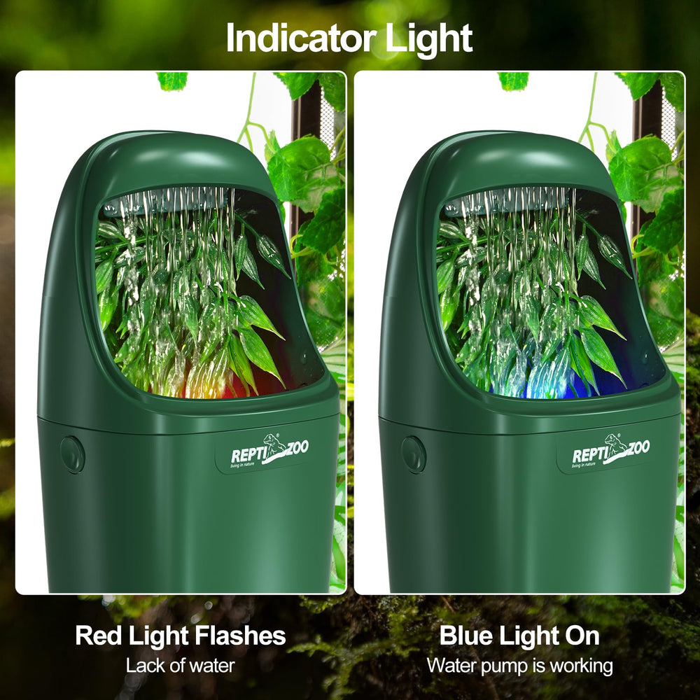 Indicateur lumineux REPTIZOO bleu, signe de bon fonctionnement.