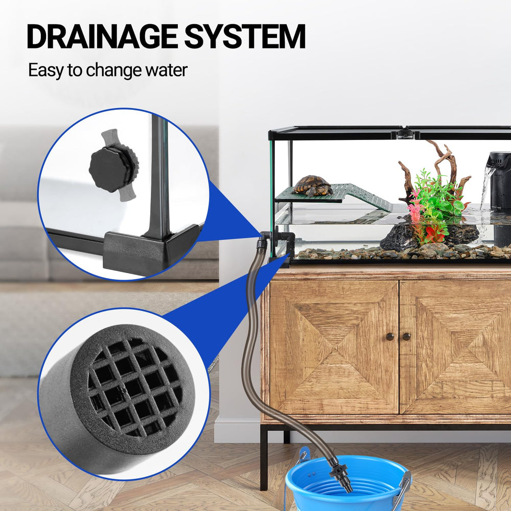Tortue sur la plateforme basking REPTIZOO bronzage et repos
