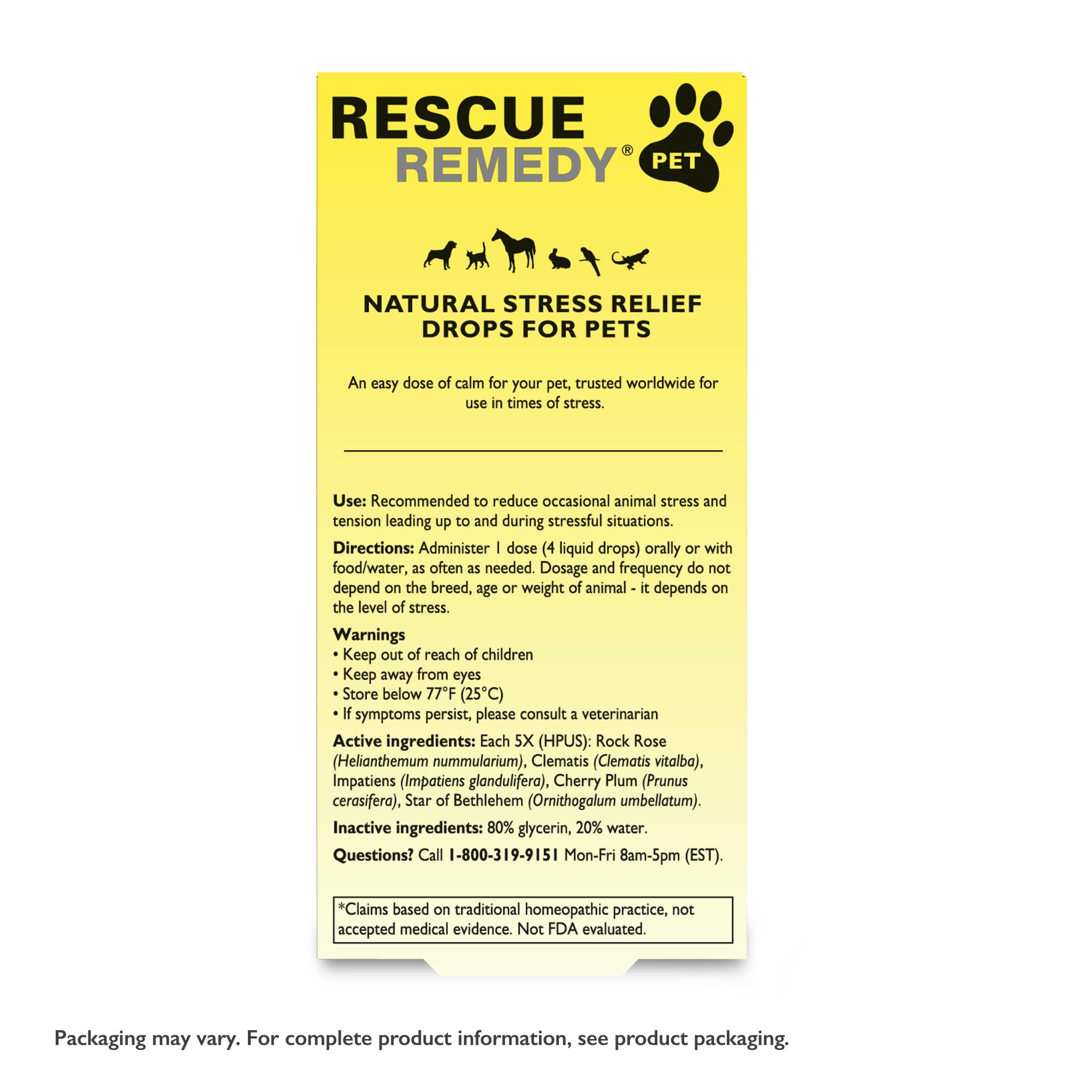 RESCUE Rescue Remedy Pet Dropper – fabriqué au Royaume‑Uni dans une installation pharmaceutique.