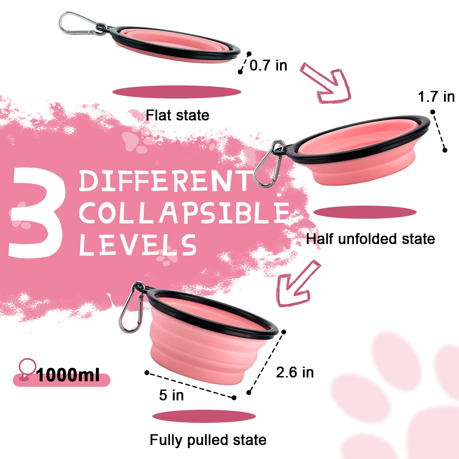 Bol d'eau pliable Rest-Eazzzy 2-pack, économise l'espace en déplacement