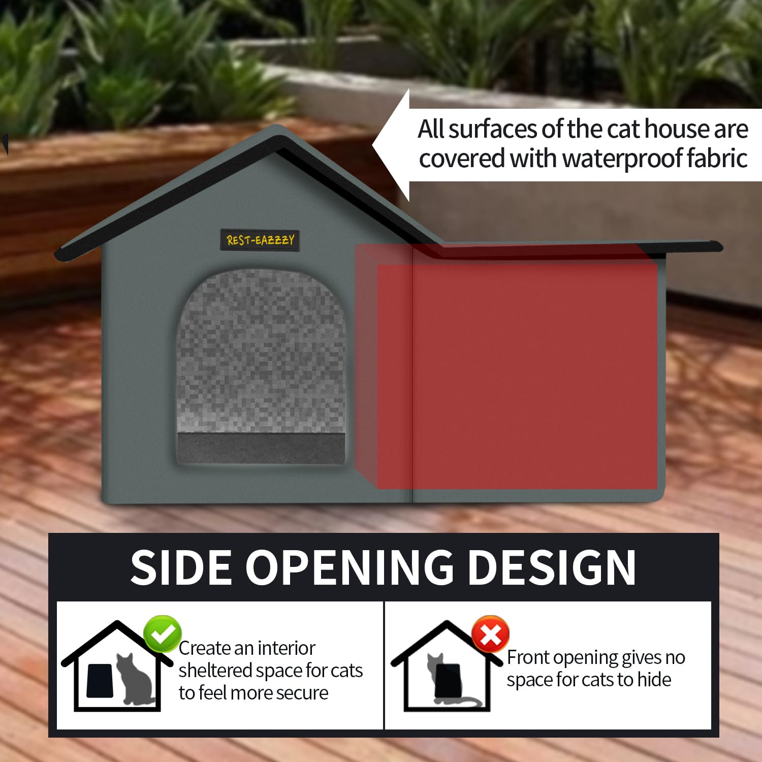 Rest-Eazzzy canopée imperméable pour abri contre pluie et intempéries.