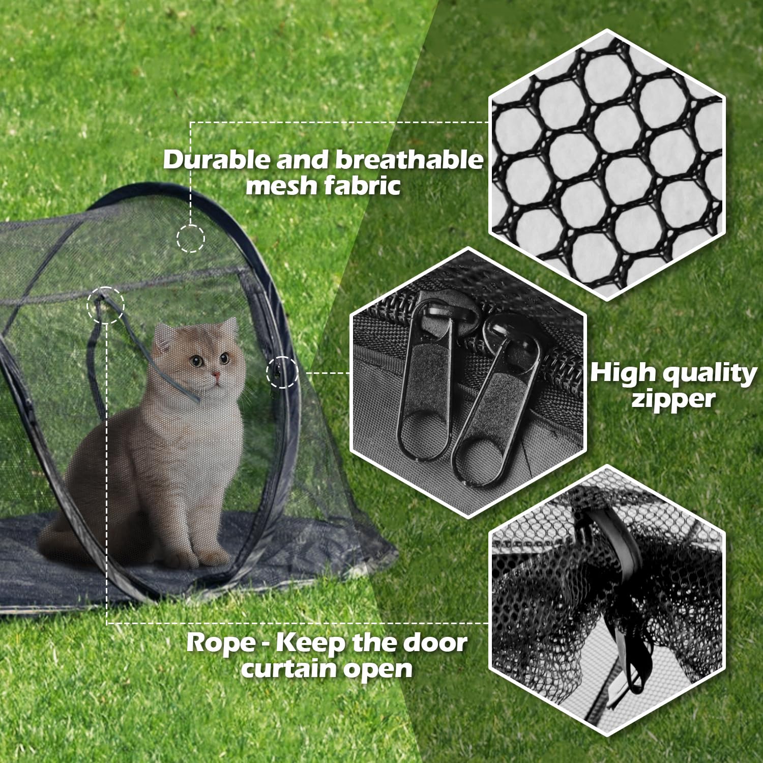 Rest-Eazzzy Cat Tent usage multiples pour animaux sur balcon, patio ou cour.