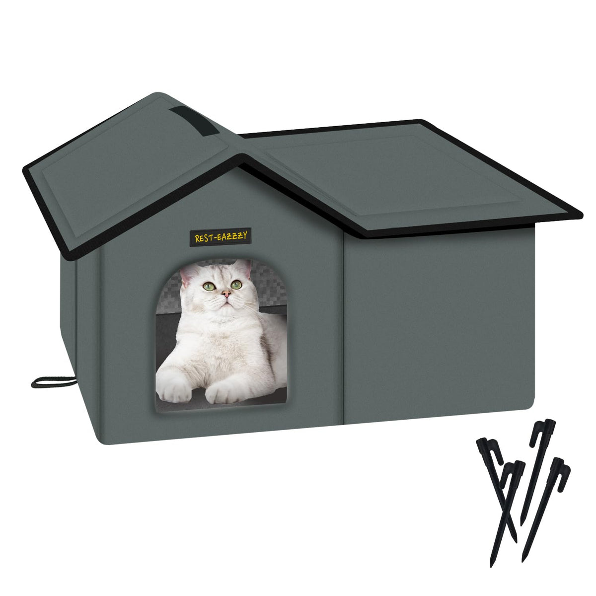 Rest-Eazzzy habitat chat exterieur etanche, refuge sûr pour chat dehors.