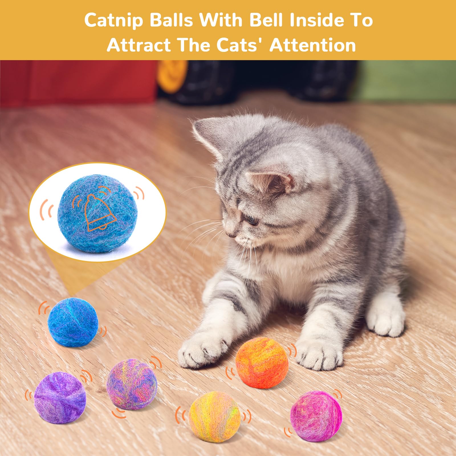 Boules Retro Shaw herbe-a-chat jouet-doux cloche interieure : ideal pour chats d interieur