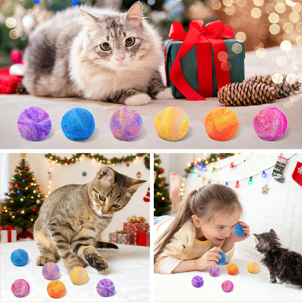 Boules Retro Shaw herbe-a-chat laine-feutee cloche interieure : douceur naturelle et jeu sûr