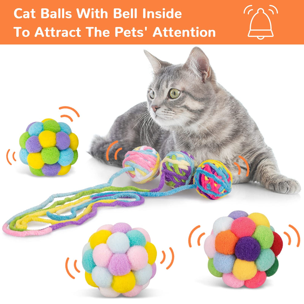 Détail texture laine douce sur balle Retro Shaw pour chats.