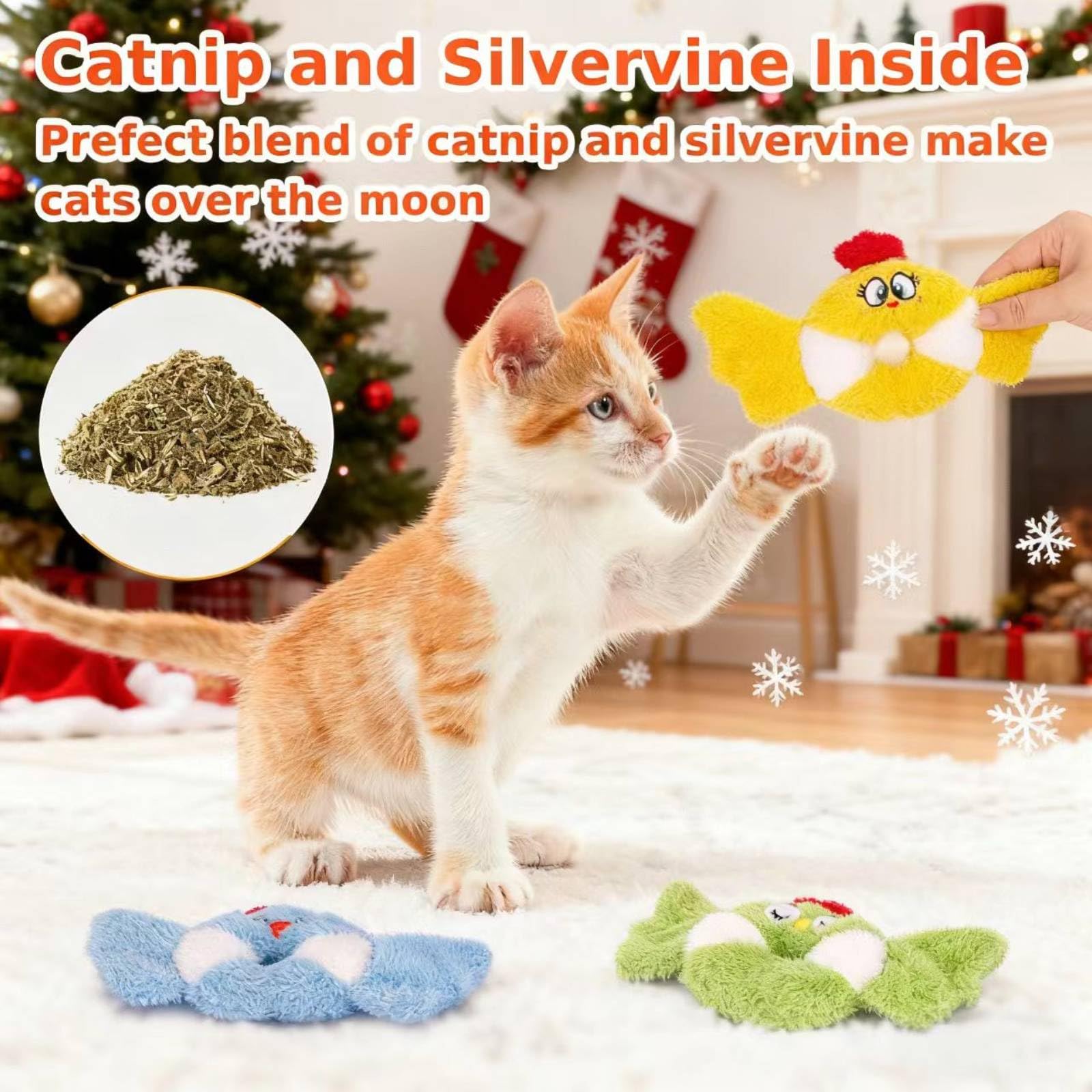Jouet chat crissant et gazouillis Retro Shaw, sons attractifs