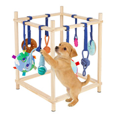 Retyion gym chiot bois: cadre robuste pour jeux intérieurs en sécurité.