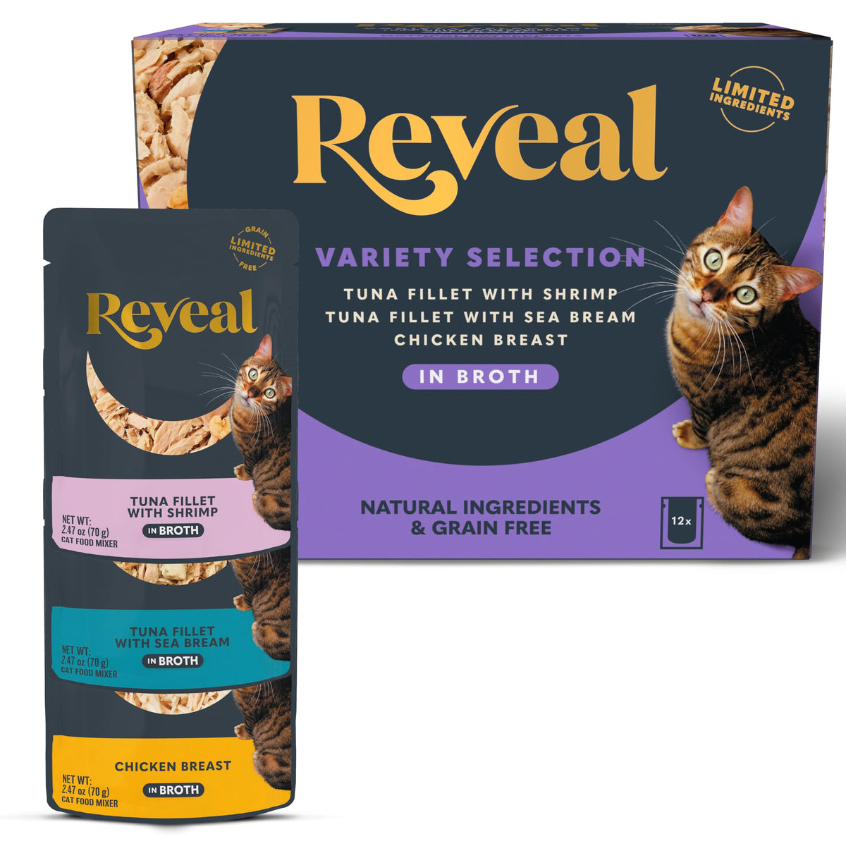 Reveal pack humide pour chats, vue d'ensemble pratique et savoureuse.