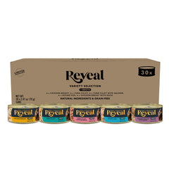 Reveal boîtes chat poisson bouillon — hydratation et saveur naturelle.