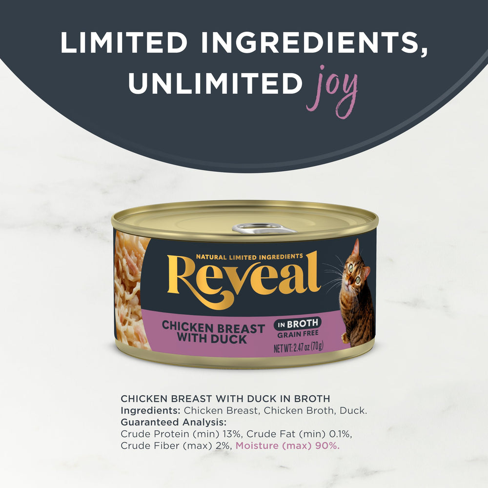 Bol Reveal montrant bouillon hydratant et texture appétissante.