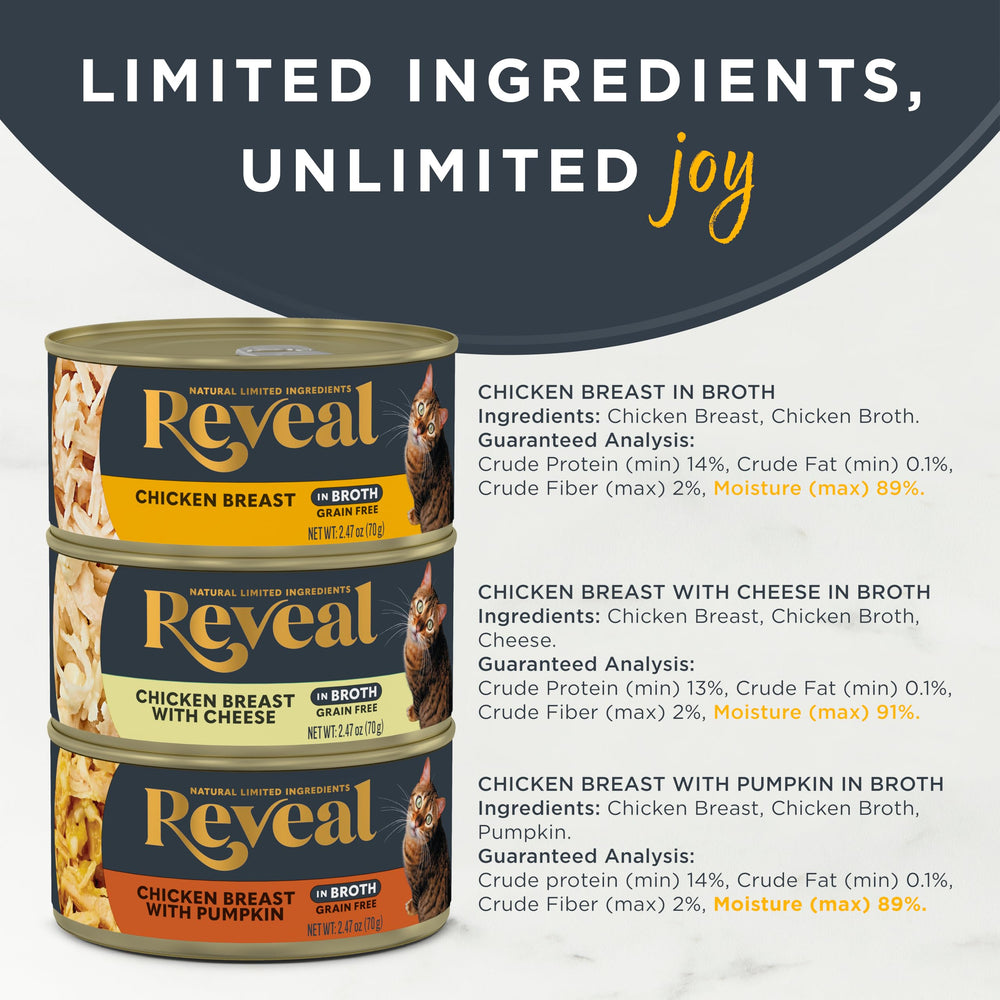 Reveal sans additifs artificiels, nourriture humide naturelle et simple.