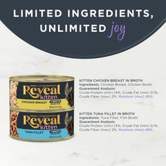 Reveal chaton – saveurs poulet et thon pour la variété des repas.