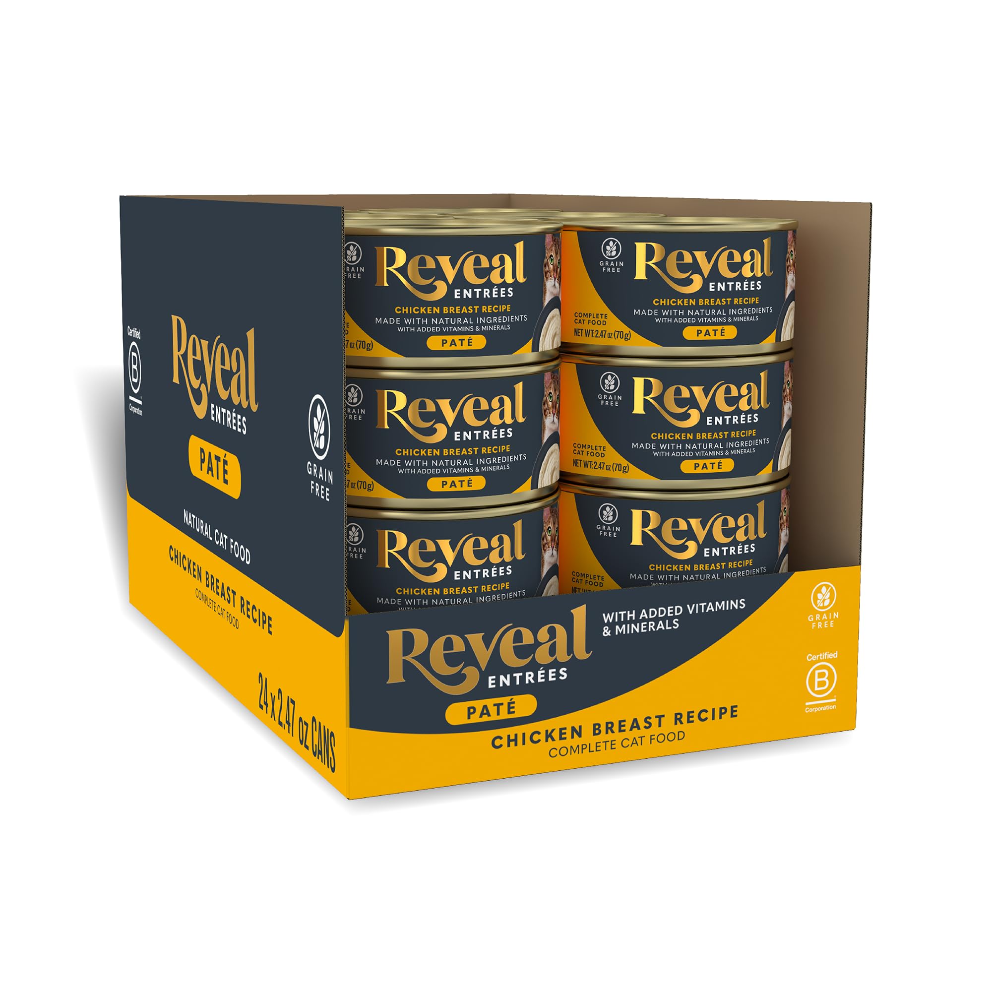 Reveal Entrées paté chat veloutée, texture soyeuse et appétence accrue.