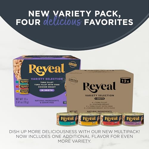 Reveal saveur poisson, nourriture humide pour chat avec bouillon hydratant