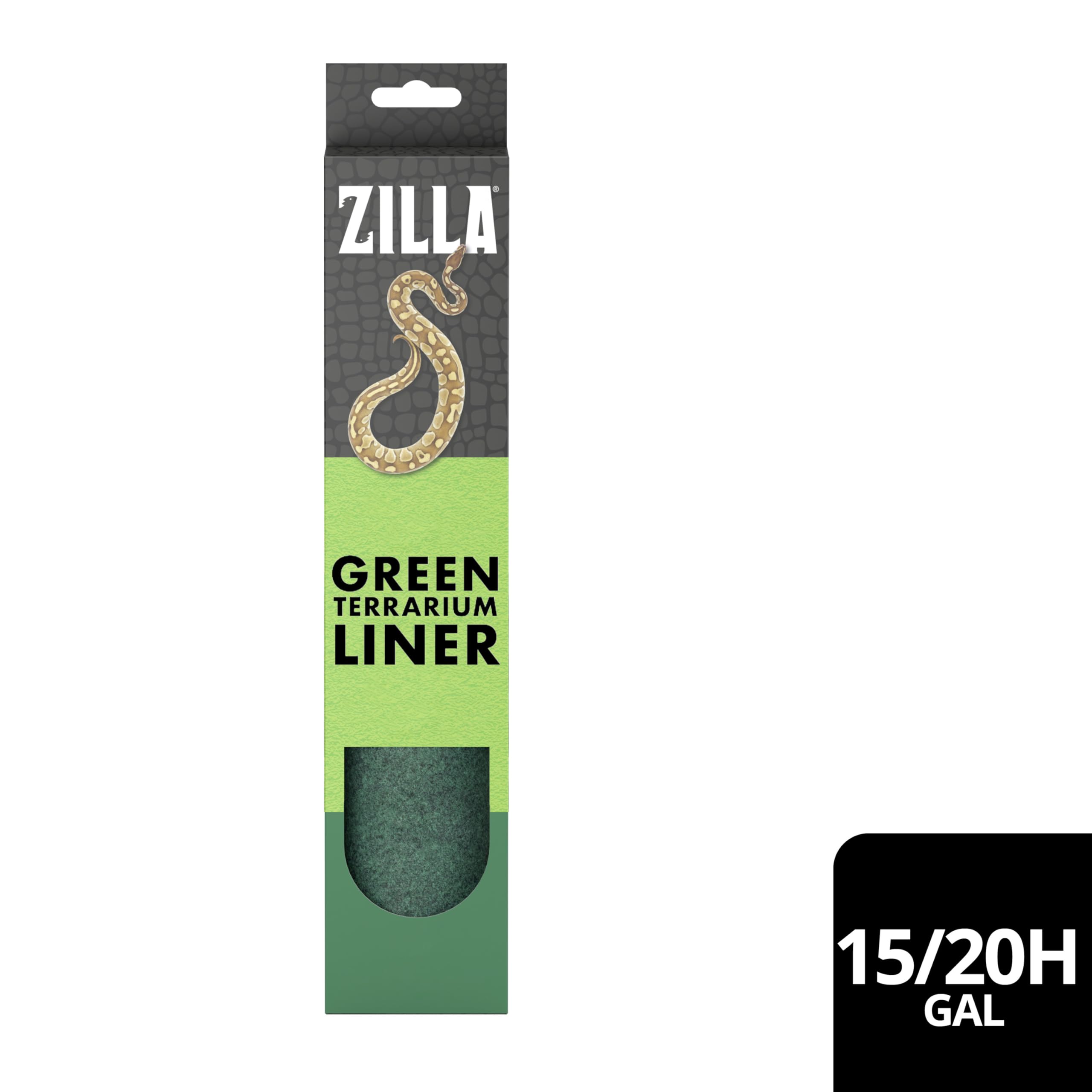 Revêtement Zilla terrarium vert: idéal pour reptiles juvéniles.