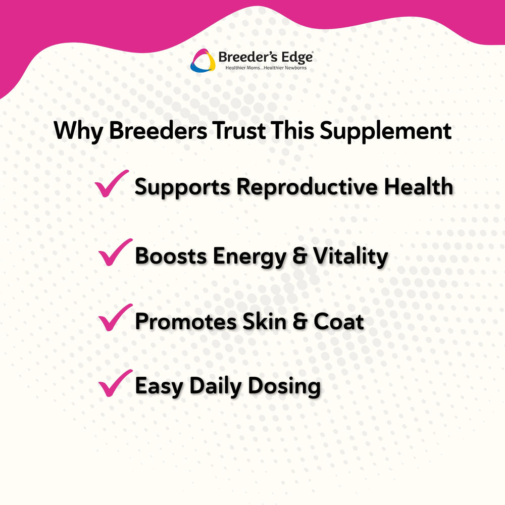 Breeder's Edge Entre les Portées : dosage quotidien simple et pratique.
